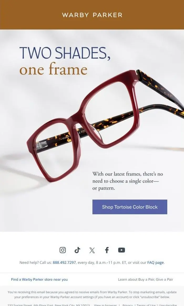 Warby Parker: Two-toned and tortoise-forward