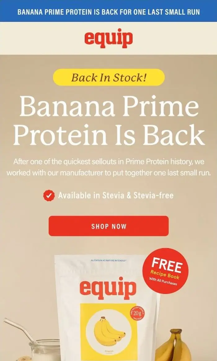 Equip: Banana Prime Protein Is Back For One Last Small Run 🍌