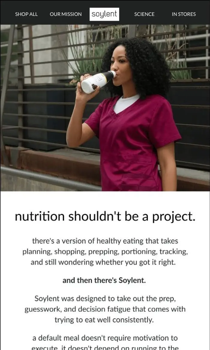 Soylent: nutrition that fits, not nutrition that demands