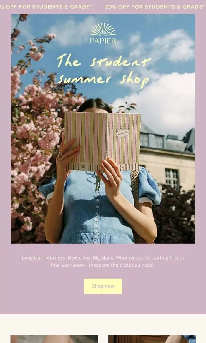 Papier: The student summer shop