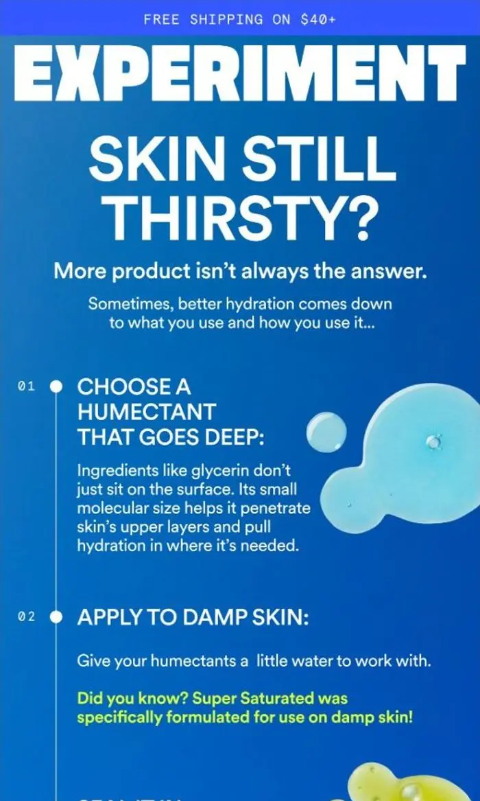 Experiment: PSA: more product ≠ more hydration 💧