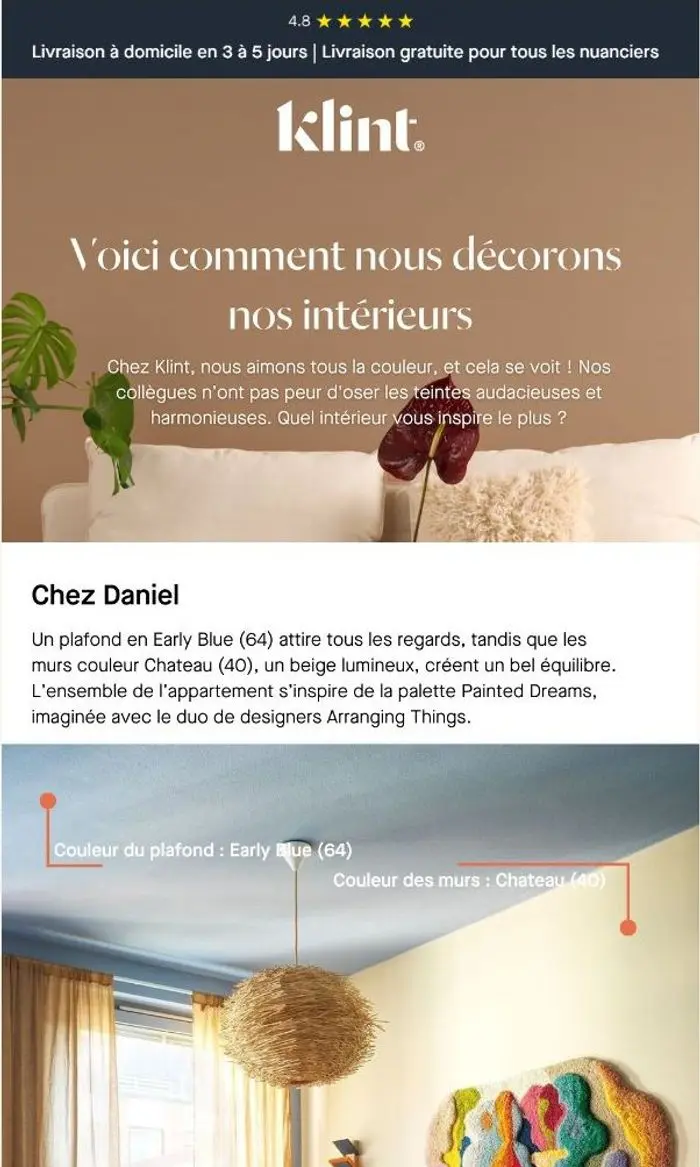 Klint: Voici comment nous peignons nos intérieurs chez Klint