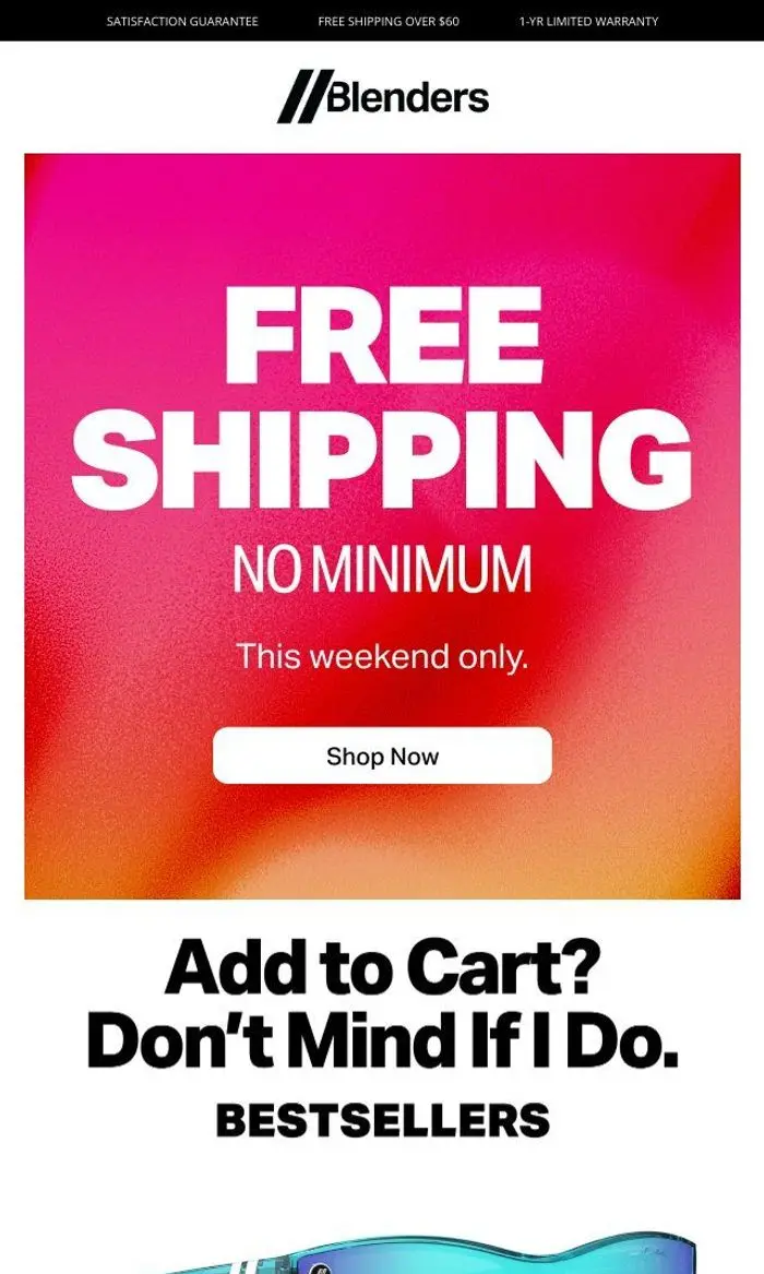 Blenders: FREE SHIPPING. No Minimum.
