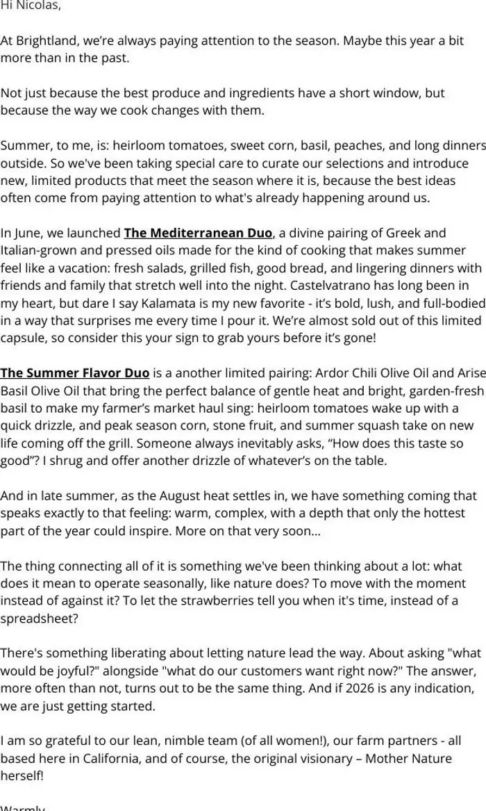B R I G H T L A N D: On moving with the seasons