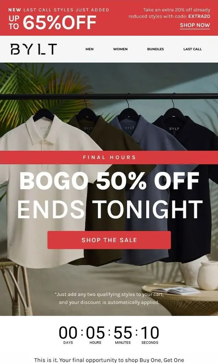 BYLT: Final 6 Hours: BOGO 50% Off Ends Tonight