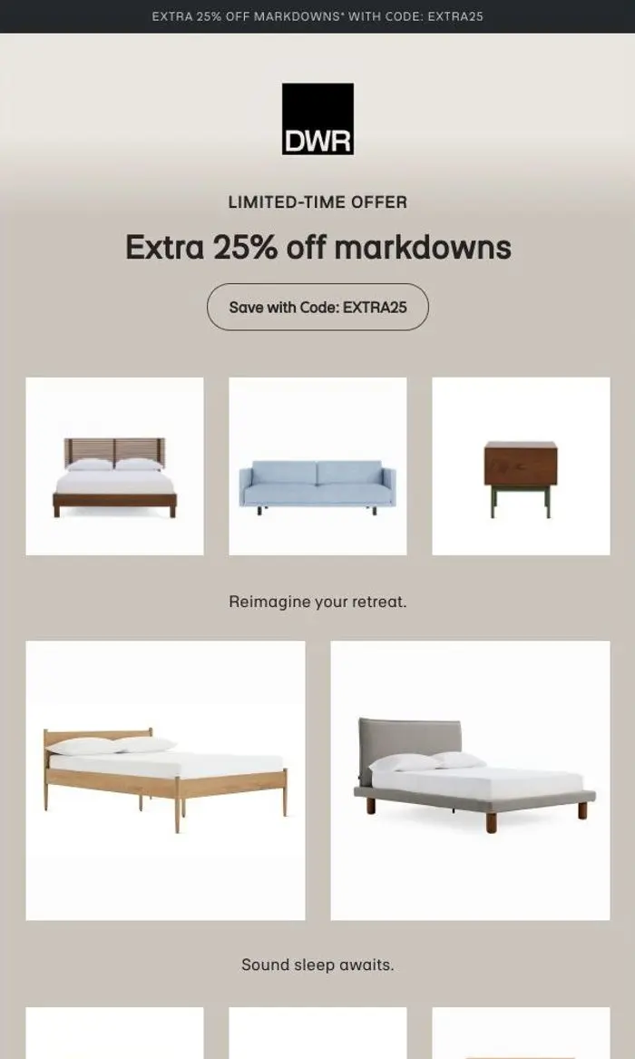 Design Within Reach: Bedroom markdowns: up to 50% off