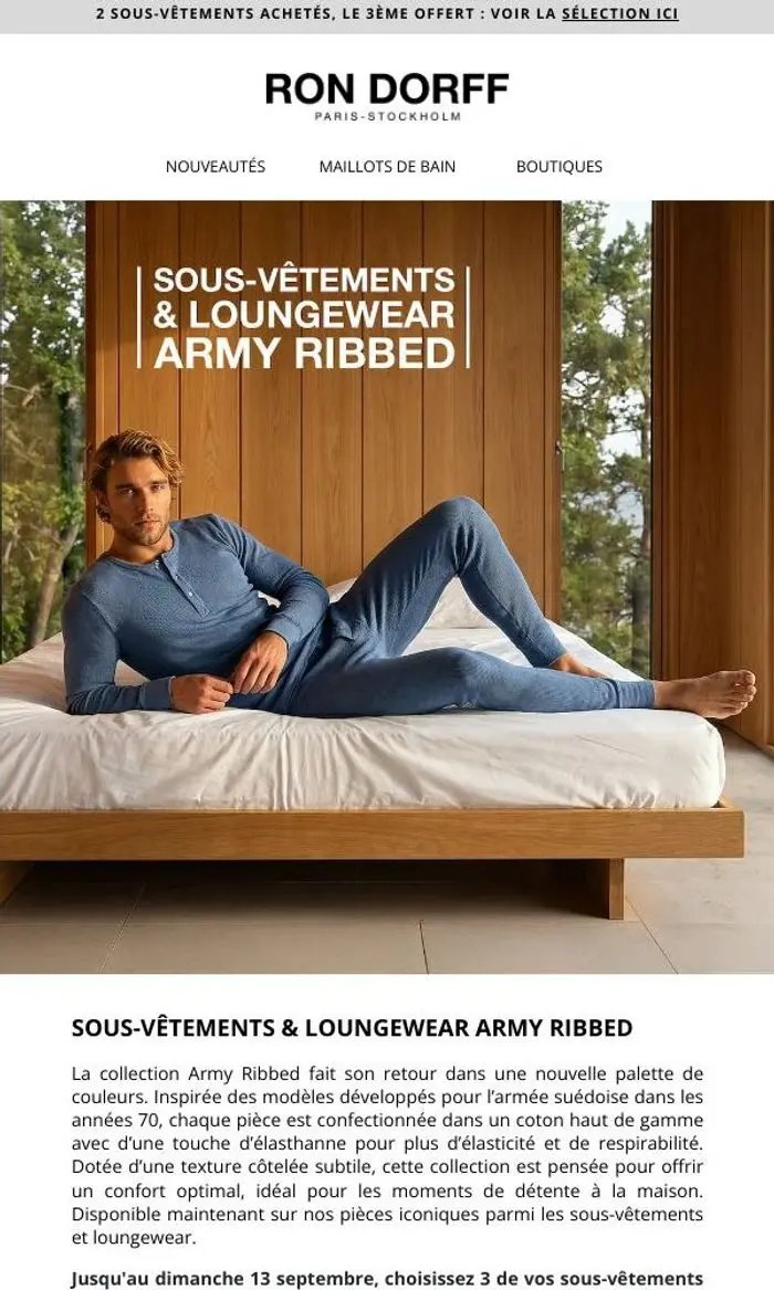 Ron Dorff: Sous-vêtements & Loungewear Army Ribbed