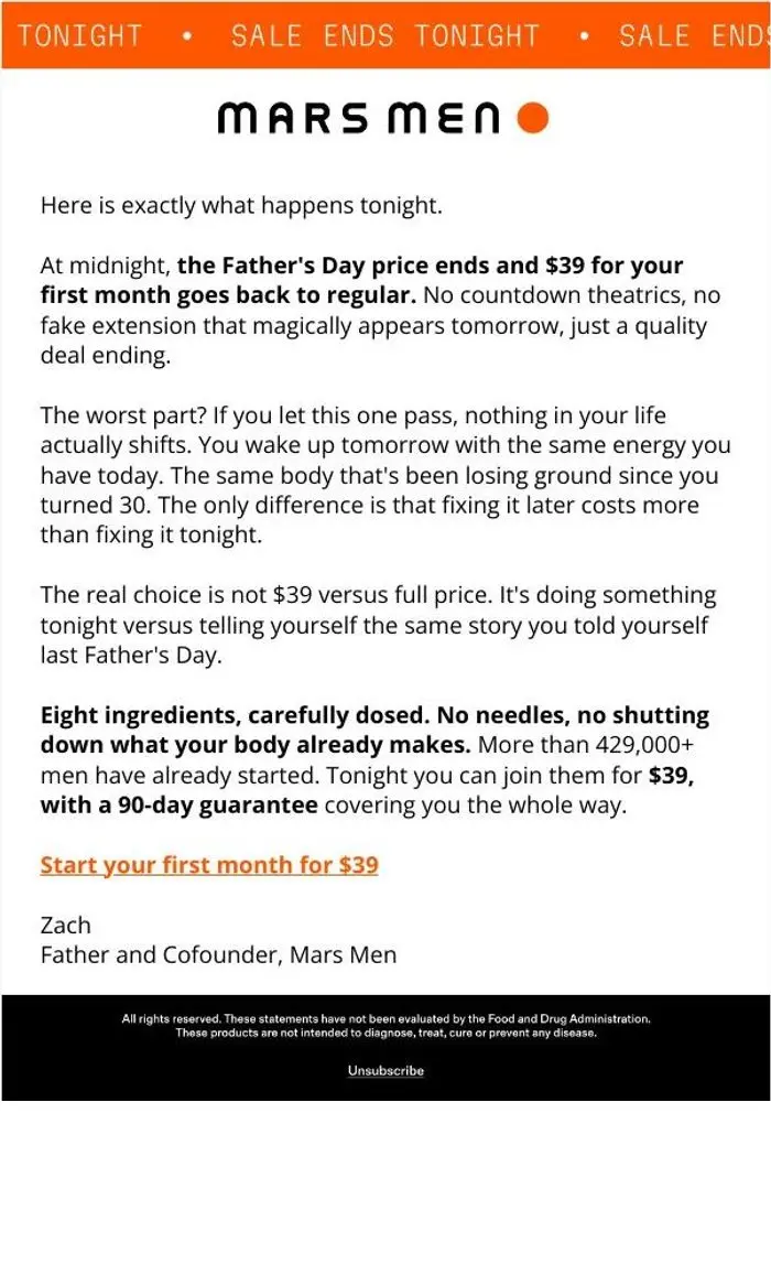 Mars Men: At midnight the price goes back up