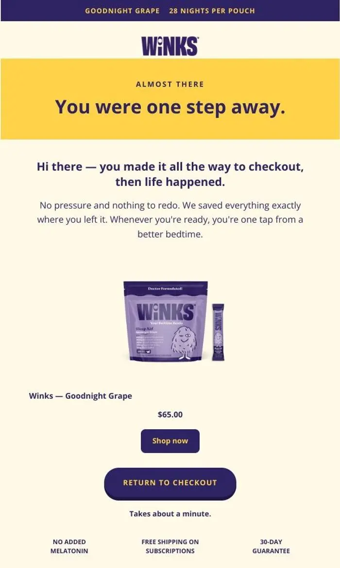 Winks: You were one step away
