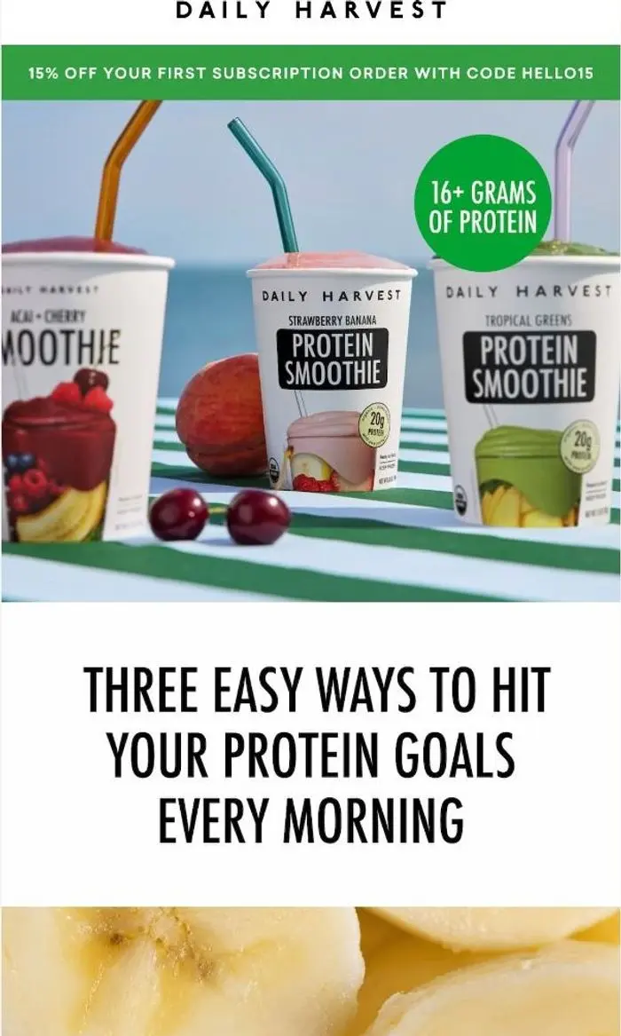 Daily Harvest: Start the day with 16+ grams of protein