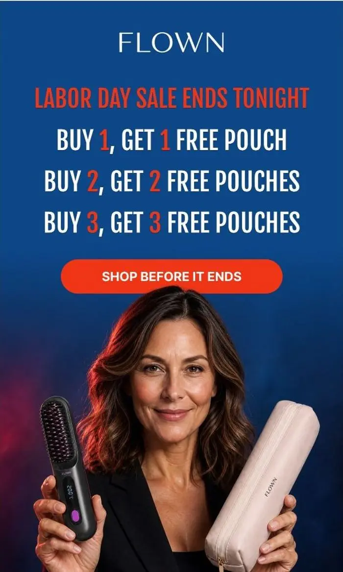FLOWN: Buy 1 get 1 free pouch. Buy 2 get 2. Buy 3 get 3. Tonight only.
