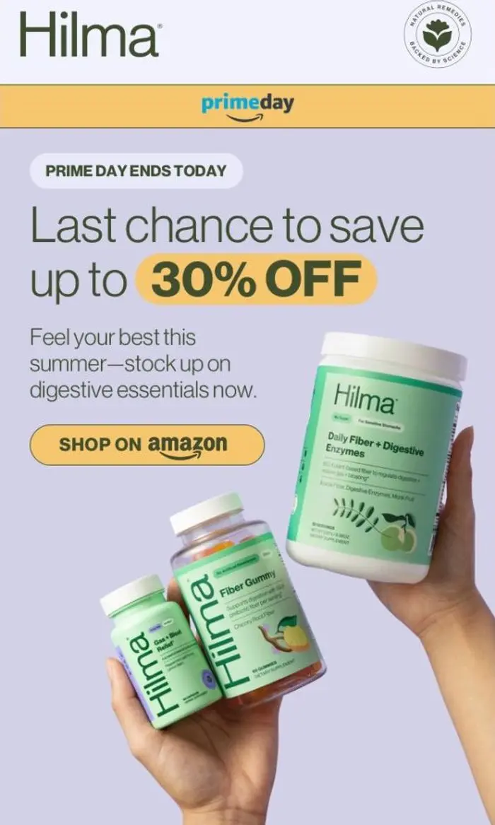 Hilma: Don't miss our Amazon Prime Day deals!