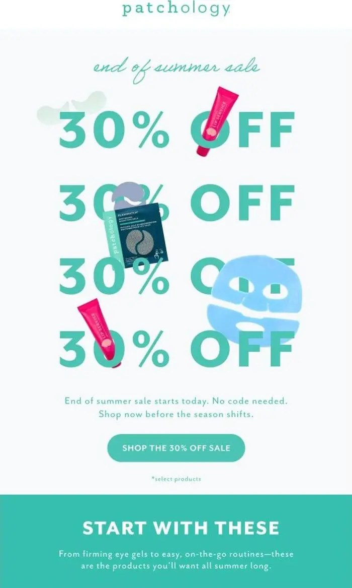 Patchology: The summer fun isn’t over yet! 30% off starts now!