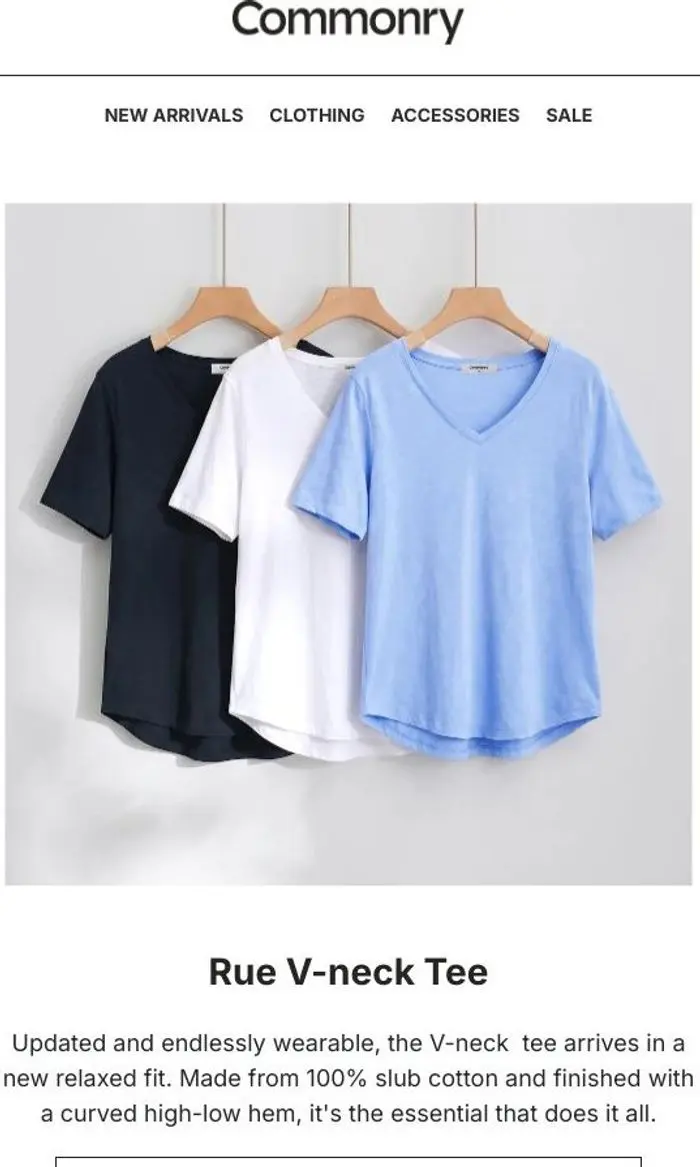 Commonry: A fresh update on the V-neck tee