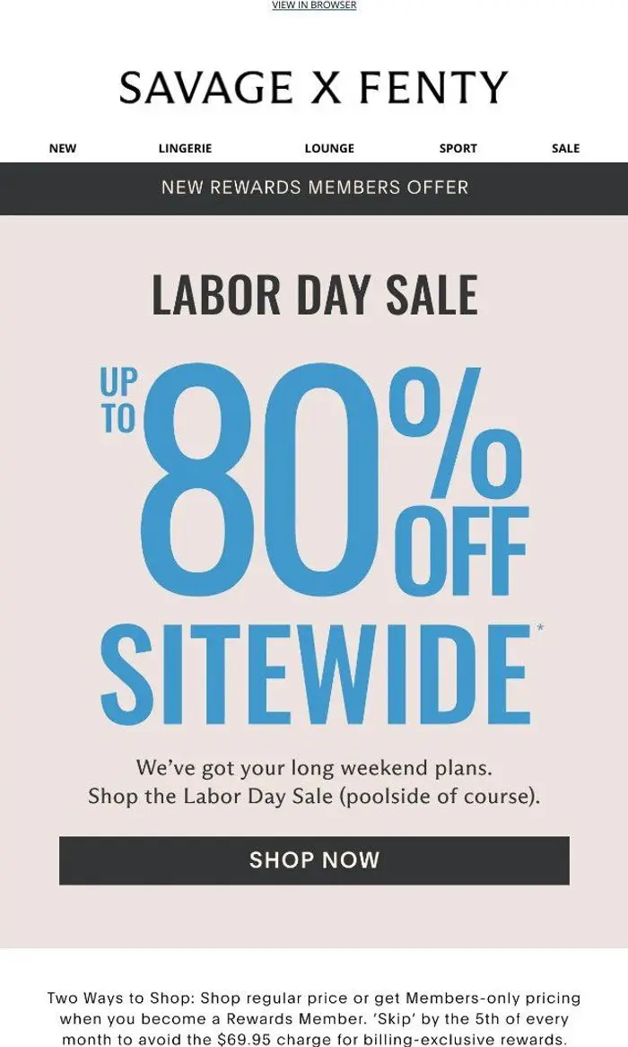 Savage X Fenty: Bye, Bye Summer. Hello Up to 80% Off!