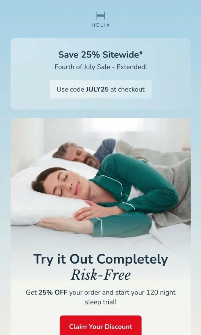 Helix Sleep: Sitewide savings, completely risk-free
