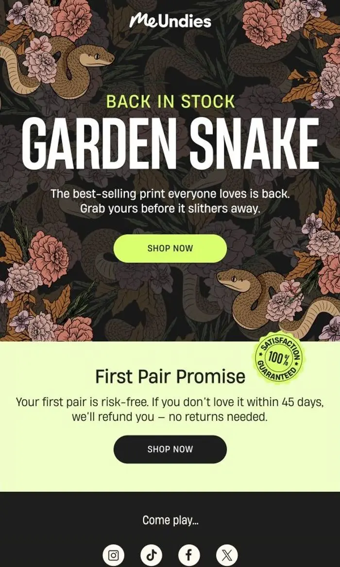 MeUndies: A Best Seller Is Back 🐍