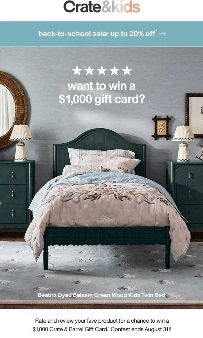 Crate & Kids SALE: Your chance to win a $1,000 Gift Card →