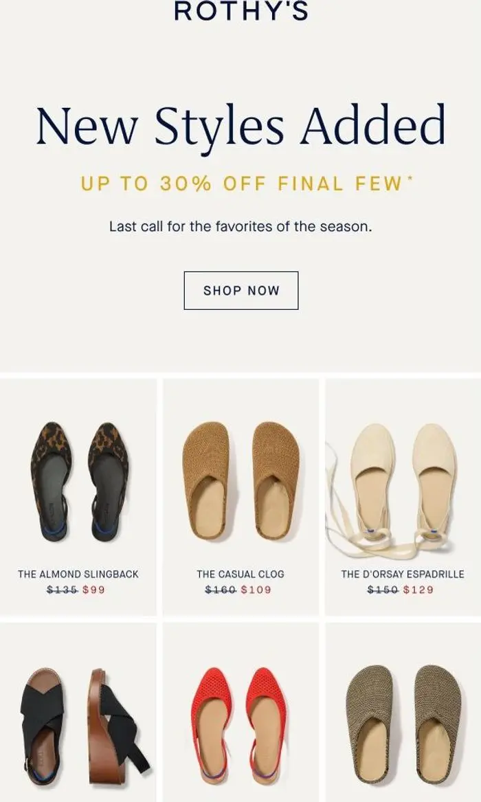 Rothy's: NEW. STYLES. ON. SALE.