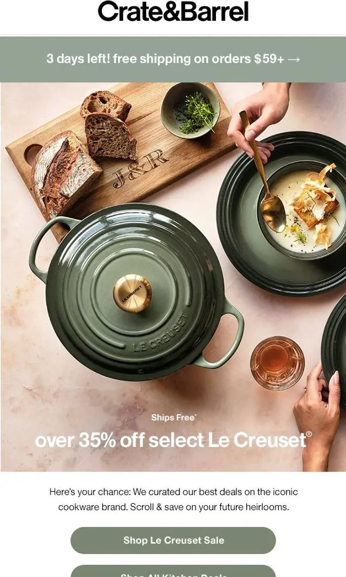 Crate & Barrel: Wait, take HOW much off Le Creuset?