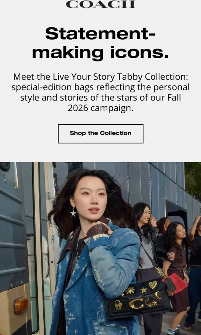 Coach UK: Introducing the Live Your Story Tabby Collection.