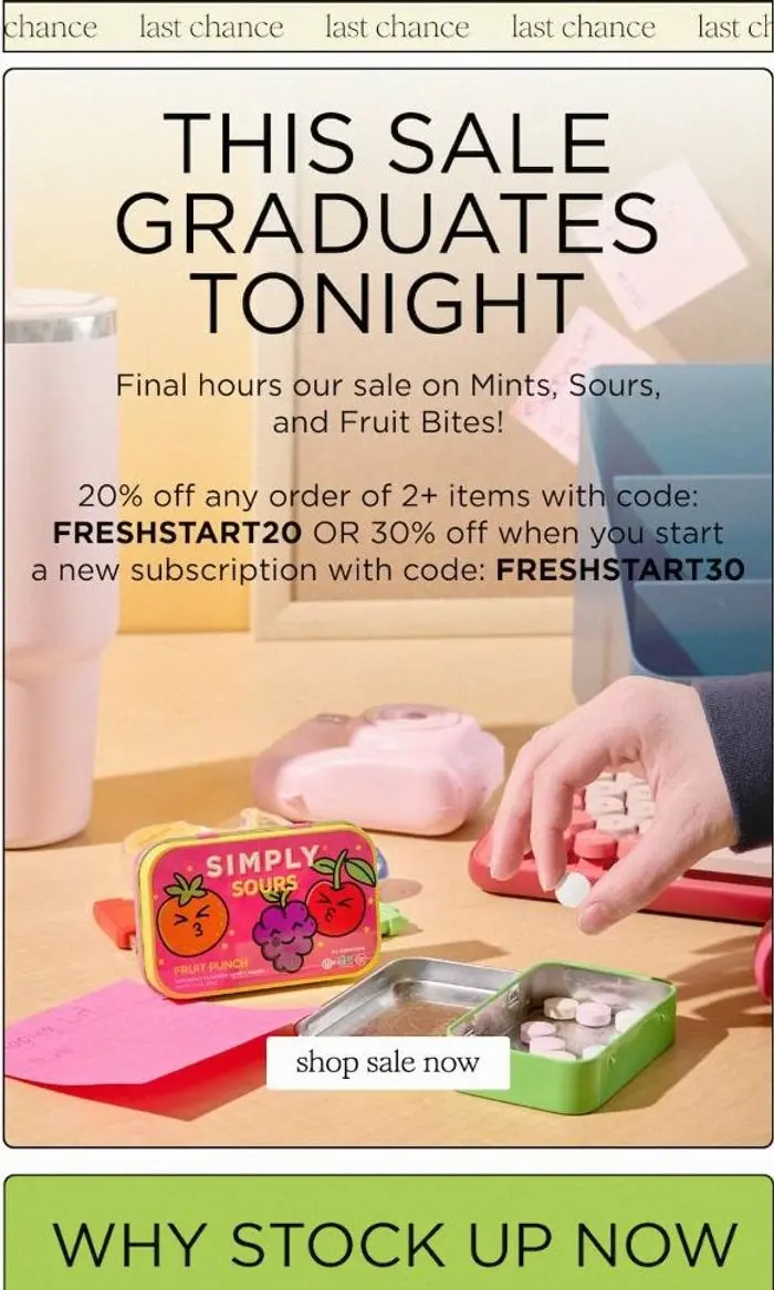 Simply Gum: last call: back to school sale ends tonight ⏰