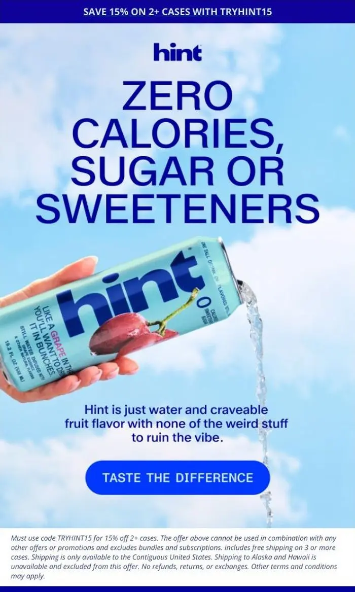 Hint Water: Your offer is almost up!