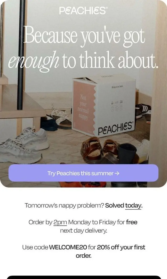 Peachies: Tomorrow’s nappy problem? Solved today.