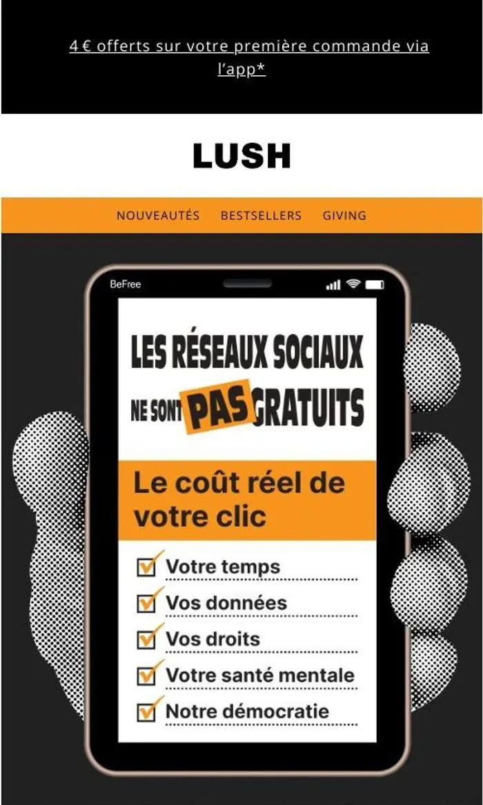 Lush France: Les réseaux sociaux ne sont pas gratuits