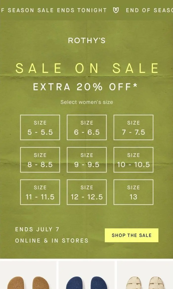 Rothy's: SALE ON SALE ENDS TONIGHT