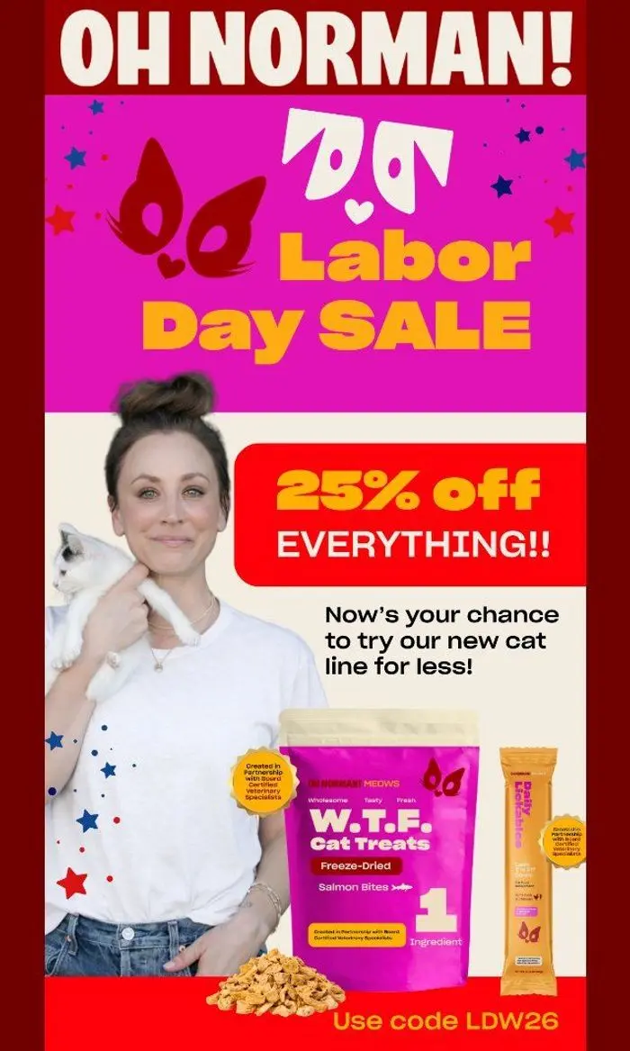 Oh Norman: MASSIVE SALE!! Try Our New Cat Line for Less 🇺🇸🐈‍⬛