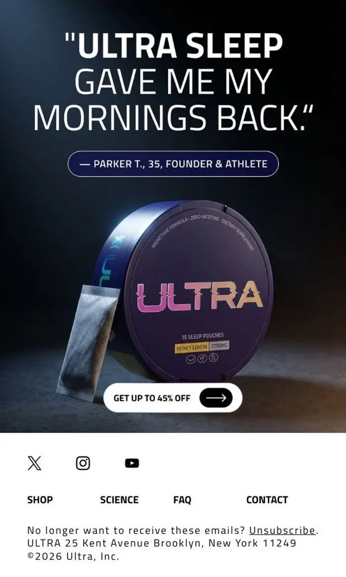 ULTRA: "ULTRA Sleep Gave Me My Mornings Back"