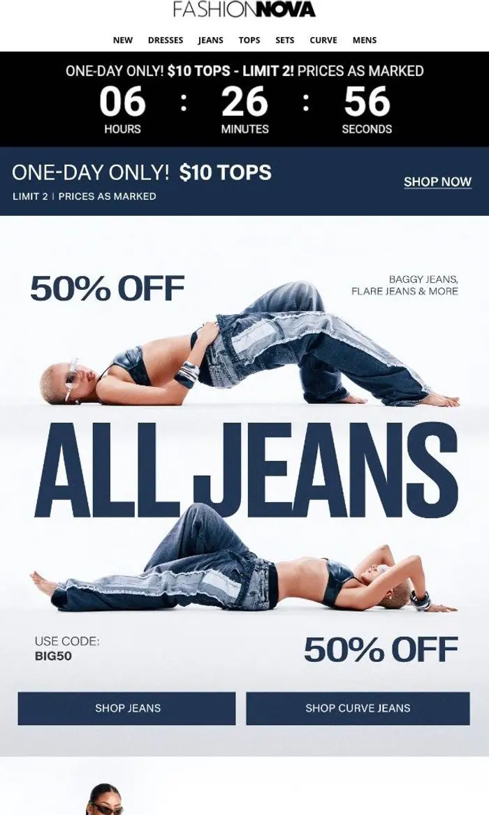 Fashion Nova: Did Someone Say "Half Off Jeans"?👀