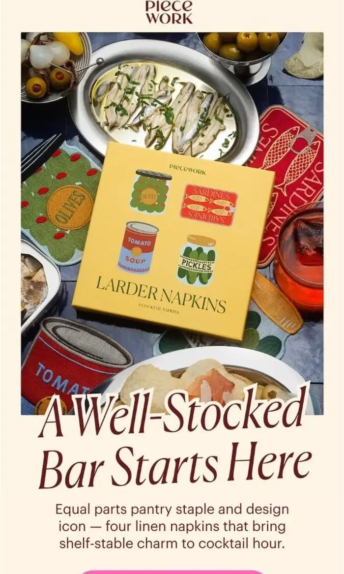 Piecework: NEW: Olives, sardines, pickles...?