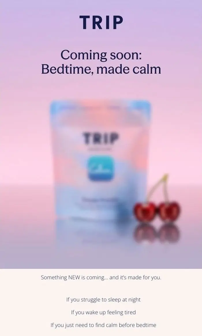 TRIP: Coming soon: wind down and rest up 🌙