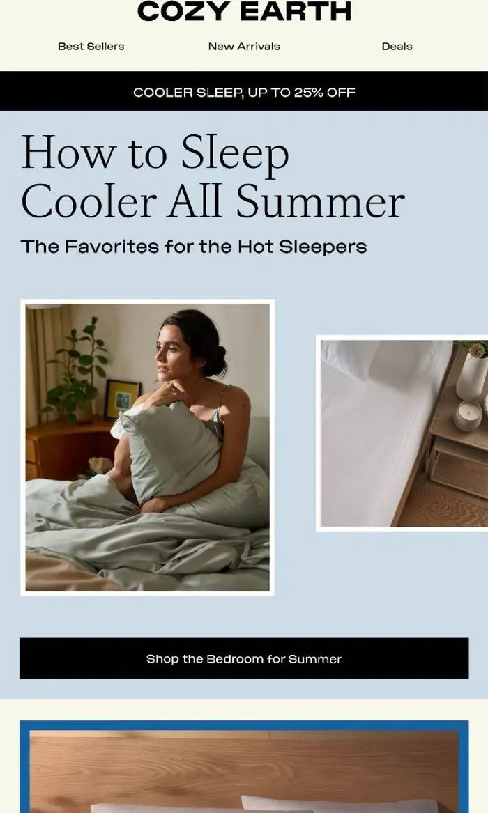Cozy Earth: 25% Off | How To Sleep Cooler All Summer ➡️