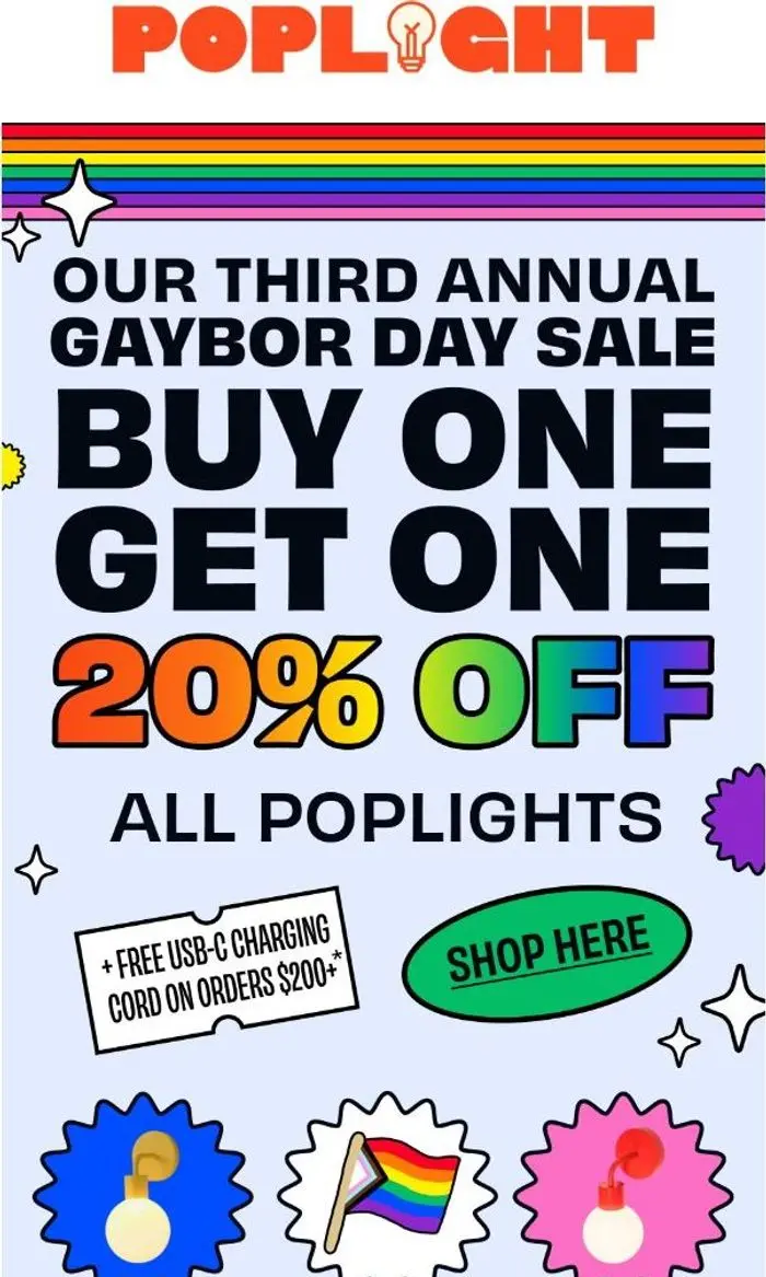 Poplight: BOGO 20% OFF Poplights is disappearing...