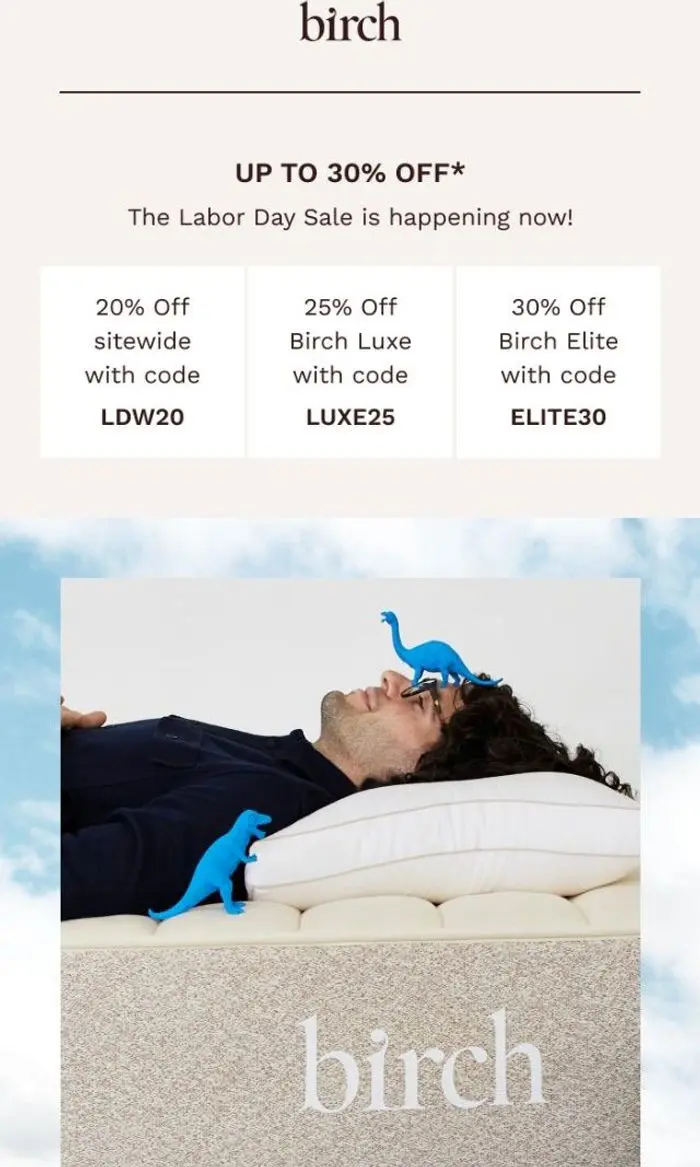 Birch: Our Labor Day Sale is a BIG DEAL!