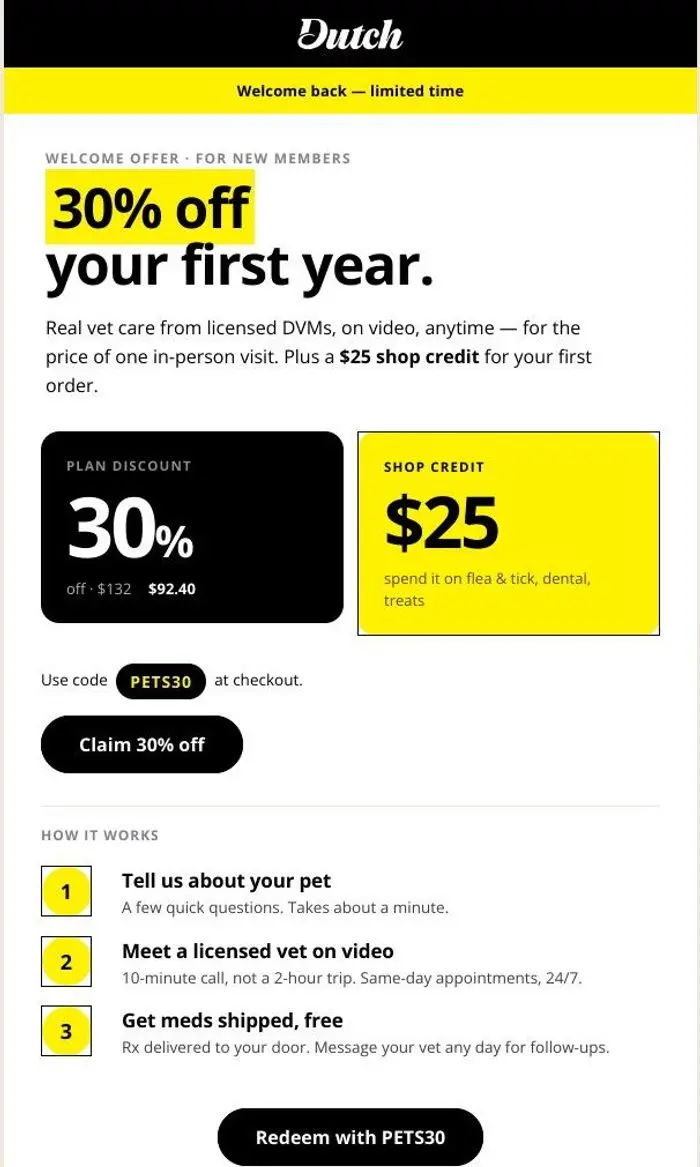 Dutch: Happy Monday! Take 30% off