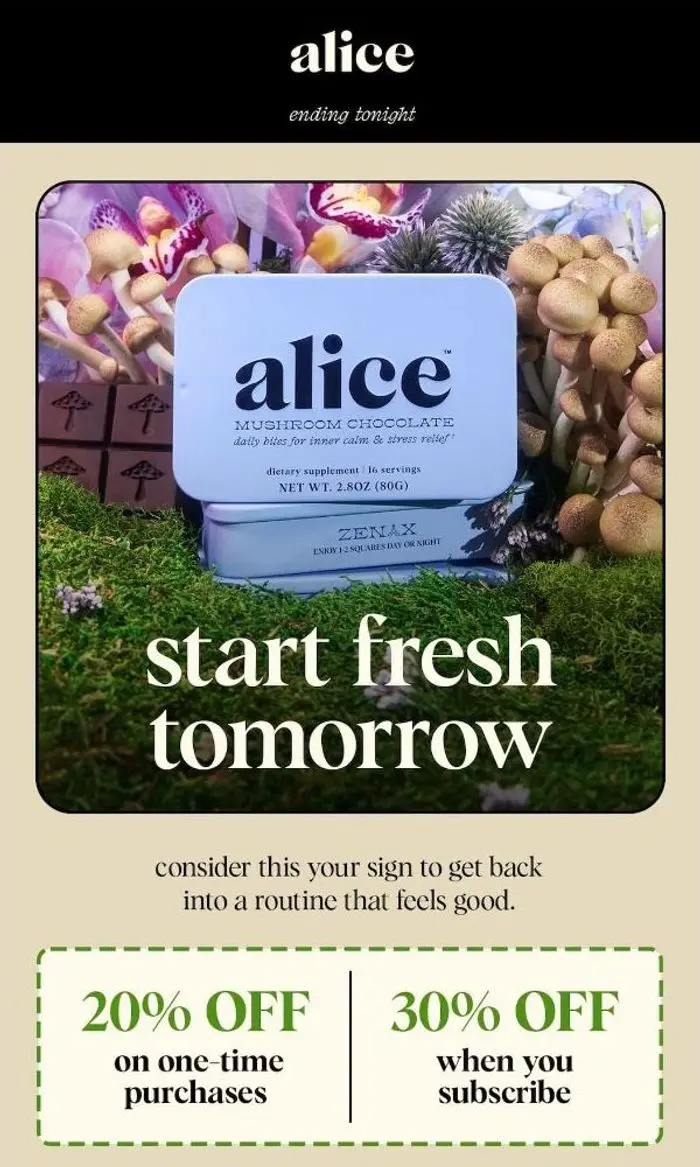 alice mushrooms 🍄: LAST CHANCE FOR UP TO 30% OFF