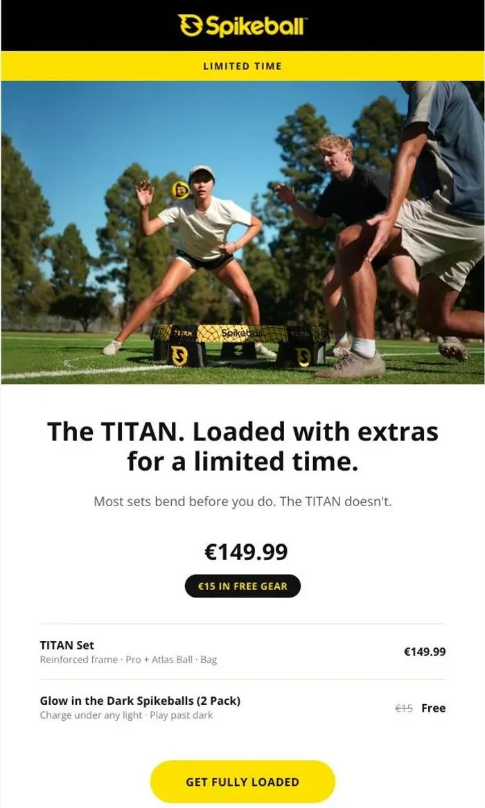 Spikeball: Don't let anything stop your game.