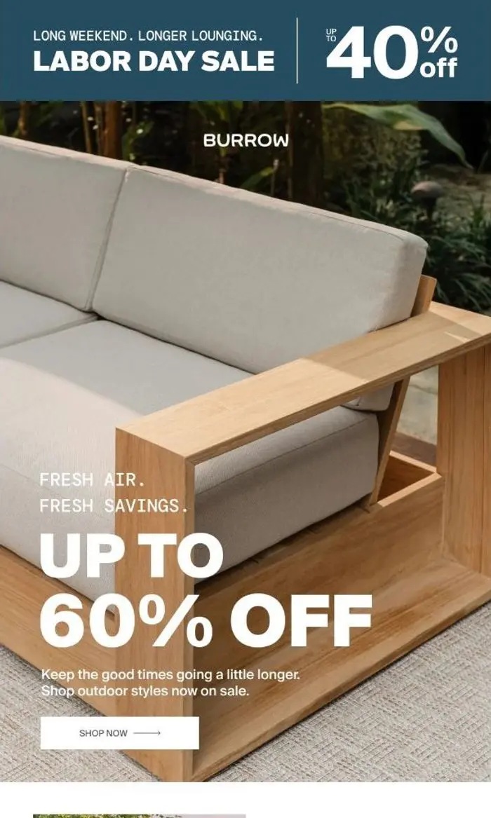 Burrow: A reason to stay outside: up to 60% off