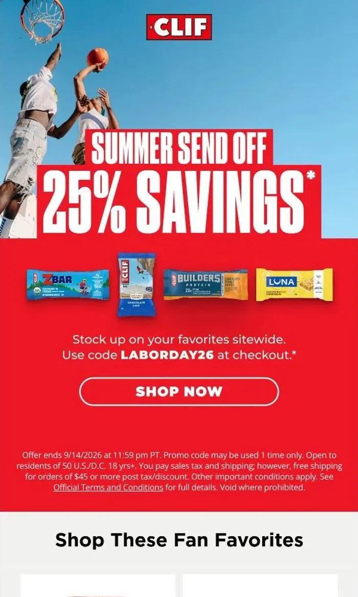 Clif Bar: Save While Summer's Still Here