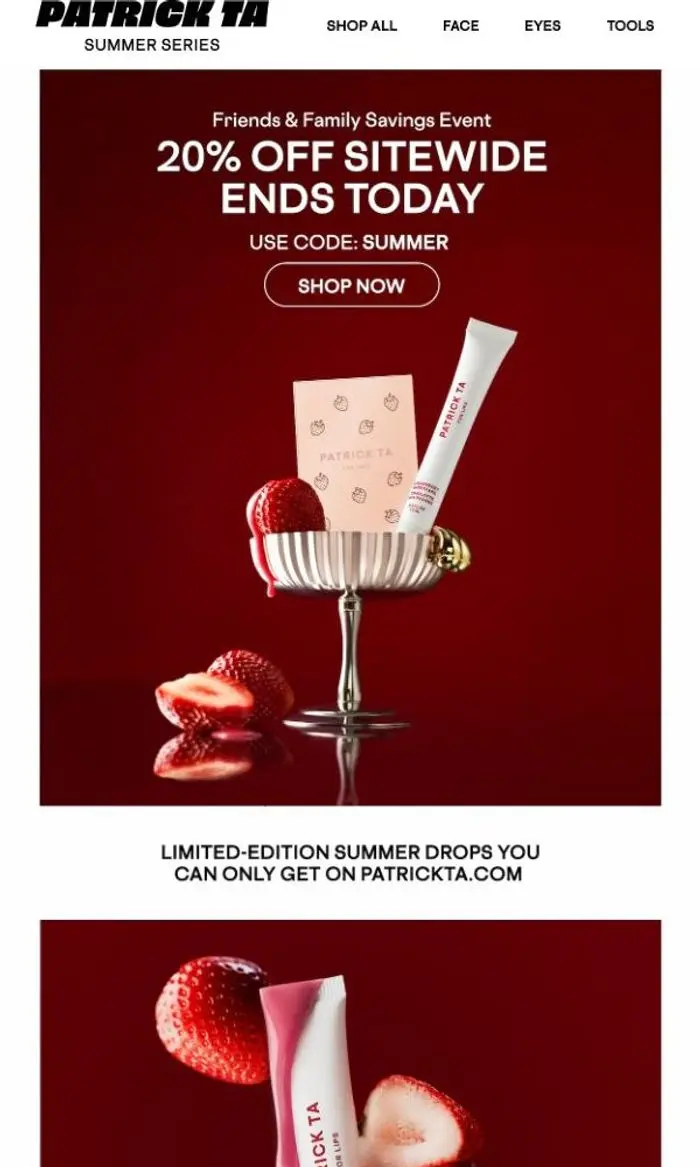 Patrick Ta: 20% Off Sitewide Ends Today 🍓 🍰