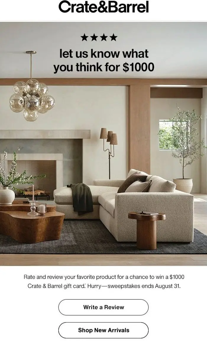 Crate & Barrel: What would you take home with a $1000 gift card?