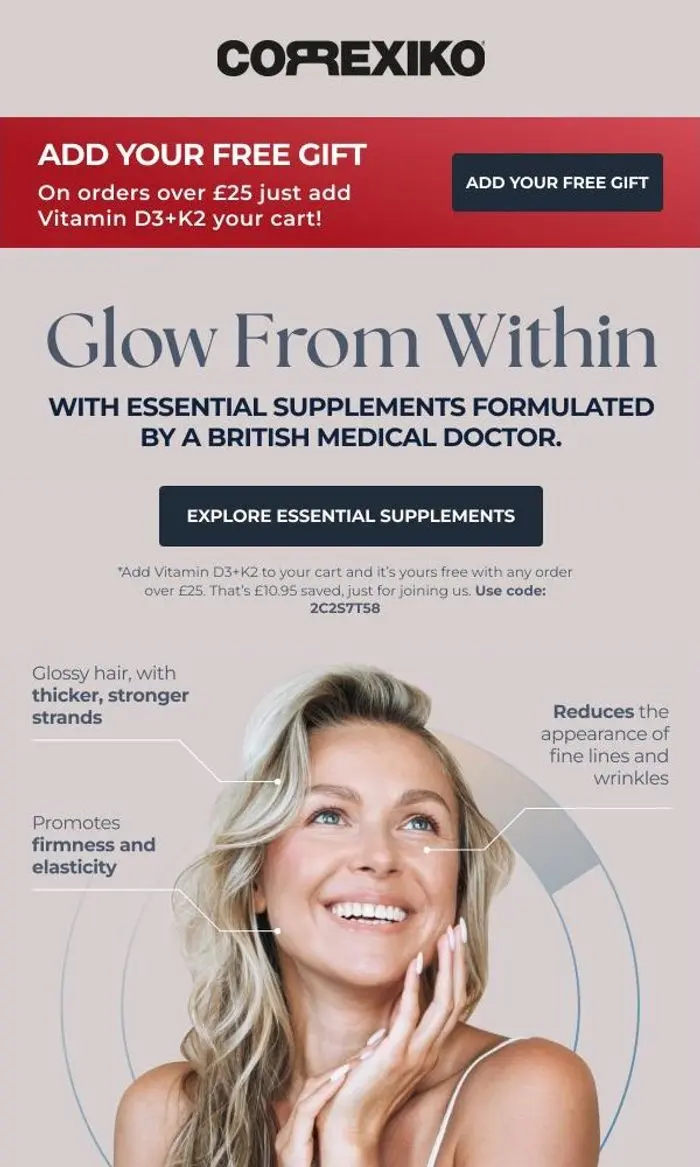 CORREXIKO: Glow From Within – Get A Free Gift For Your First Order