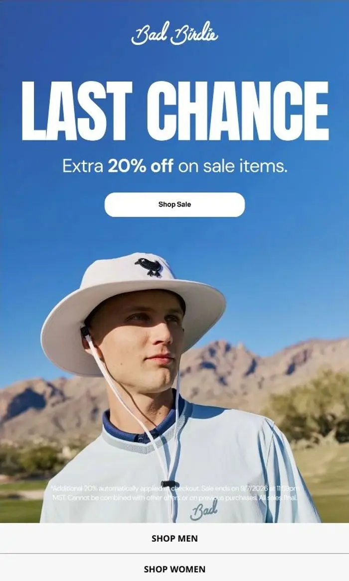 Bad Birdie: Last Chance to Save an Extra 20%