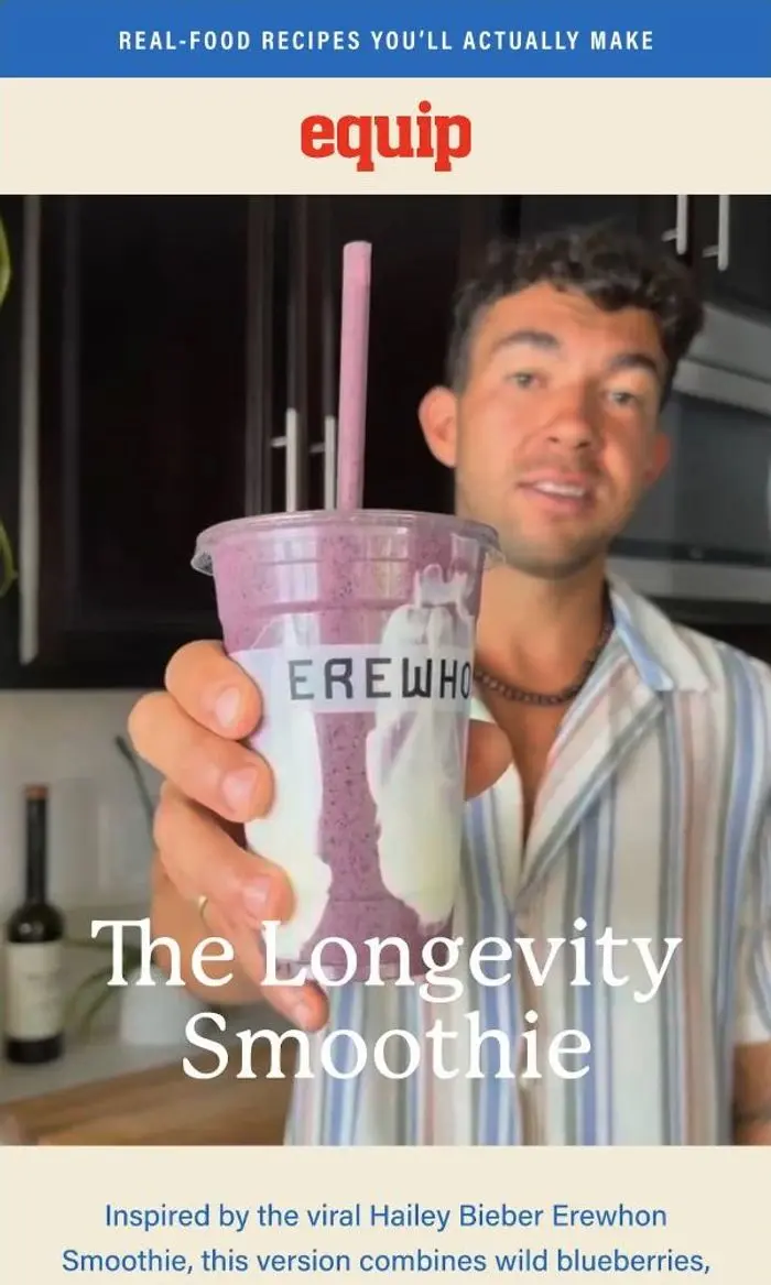 Equip: The Longevity Smoothie: Hailey Bieber Erewhon 🫐Dupe