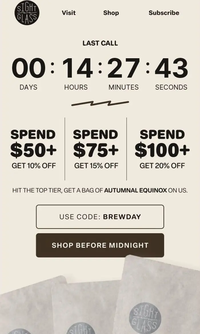Sightglass Coffee: Last call for free coffee + up to 20% off