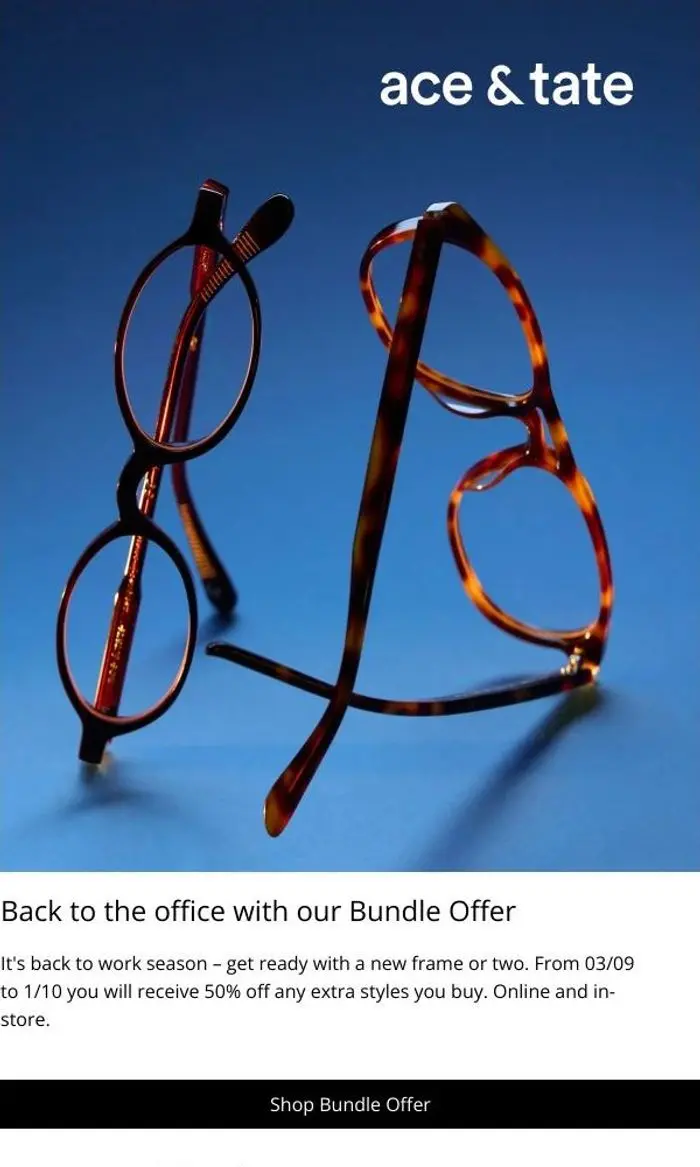 Ace & Tate: Back to the office with 50% off